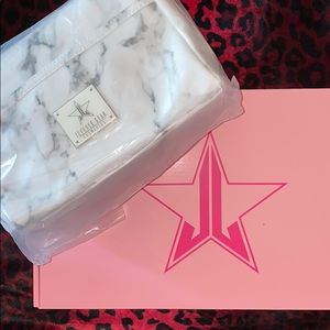 NIB JSC White Marble Makeup Bag + SoftTouch Mirror